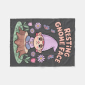 Resting Gnome Face Cute Funny Christmas Kawaii Car Fleece Deken (Voorkant (Horizontaal))