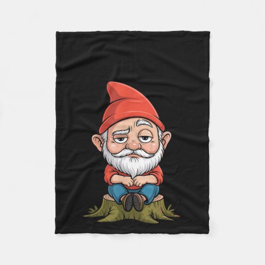 Resting Gnome Face Cute Funny Christmas Kawaii Car Fleece Deken (Voorkant)