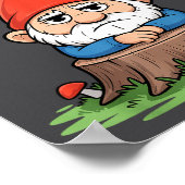 Resting Gnome Face Cute Funny Christmas Kawaii Car Poster (Hoek)