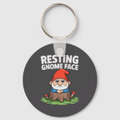Resting Gnome Face Cute Funny Christmas Kawaii Car Sleutelhanger (Voorkant)
