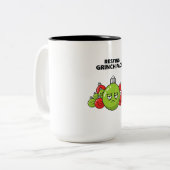 Resting Grinch Face Christmas Ornament Tweekleurige Koffiemok (Voorkant links)