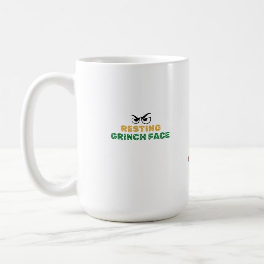 "Resting Grinch Face" Funny Christmas Coffee Mug - (Gauche)
