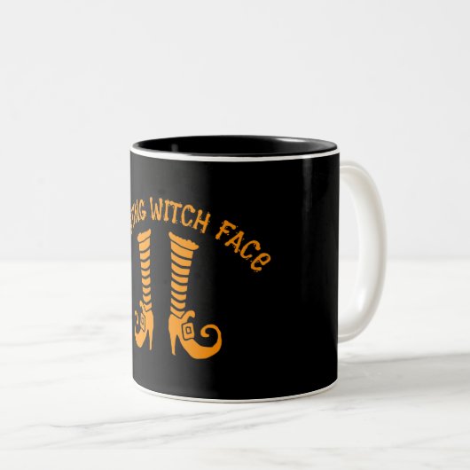 Resting heks Face Black 11 oz Two-Tone Mok (Voorkant rechts)