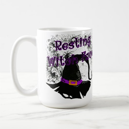Resting heks Face - Halloween Spider Web Koffiemok (Links)