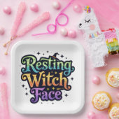 Resting heks Face Papieren Bordje (Feest)