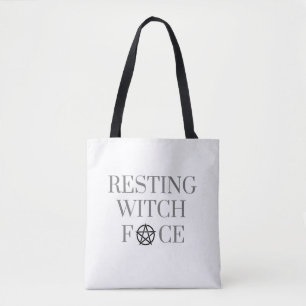 Resting heks Face Pentagram Canvas tas