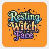 Resting heks Face Vierkante Sticker (Voorkant)