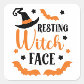 Resting heks Face Vierkante Sticker (Voorkant)