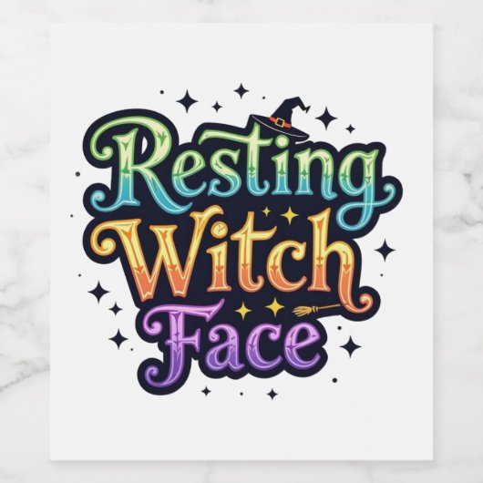 Resting heks Face Wijn Etiket (Enkel label)