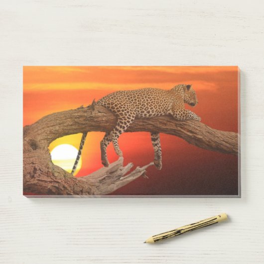 Resting Leopard Post-it® Notes (Op bureau)