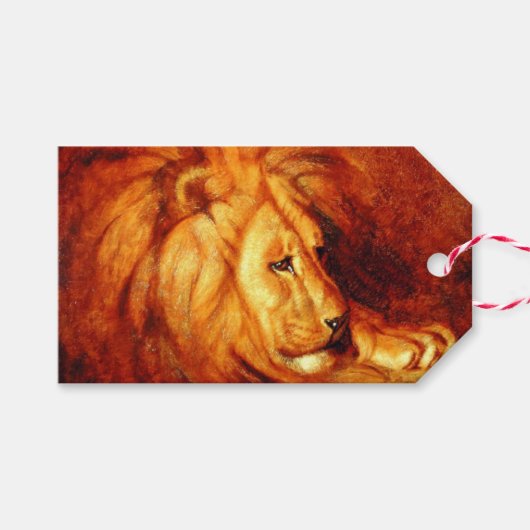 Resting Lion (door Abbott Handerson Thayer) Cadeaulabel (Voorkant (Horizontaal))