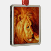 Resting Lion (door Abbott Handerson Thayer) Metalen Ornament (Rechts)