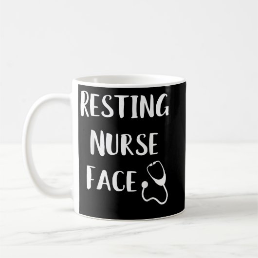 Resting Nurse Face Funny RN Gift Kerstmis Koffiemok (Links)