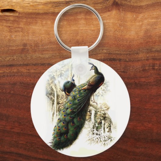 Resting Peacocks Sleutelhanger (Voorkant)
