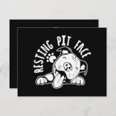 Resting Pit Face Funny Dog Pitbull Meme Cloding Informatiekaartje (Voorkant / Achterkant)