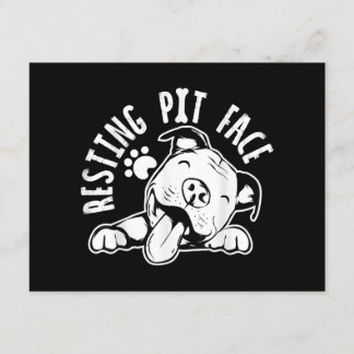 Resting Pit Face Funny Dog Pitbull Meme Cloding Informatiekaartje