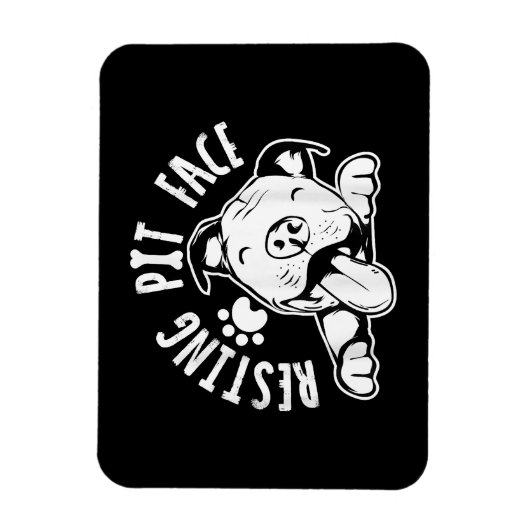 Resting Pit Face Funny Dog Pitbull Meme Cloding Magneet (Verticaal)