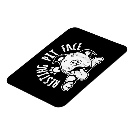 Resting Pit Face Funny Dog Pitbull Meme Cloding Magneet (Linkerzijde)