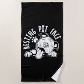 Resting Pit Face Funny Dog Pitbull Meme Cloding Strandlaken (Voorkant)