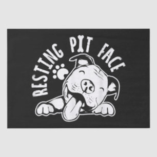 Resting Pit Face Funny Dog Pitbull Meme Cloding Tissuepapier