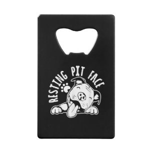 Resting Pit Face Funny Dog Pitbull Meme Kredietkaart Flessenopener