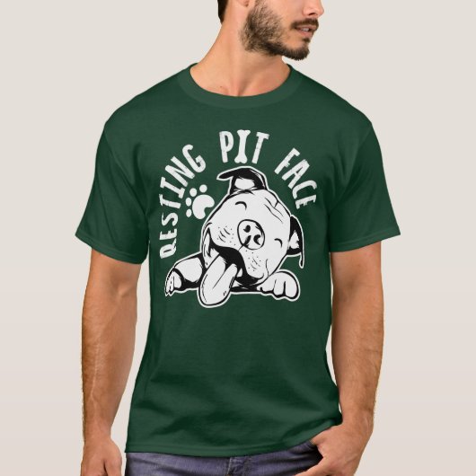 Resting Pit Face Funny Dog shirt Pitbull Meme (Voorkant)