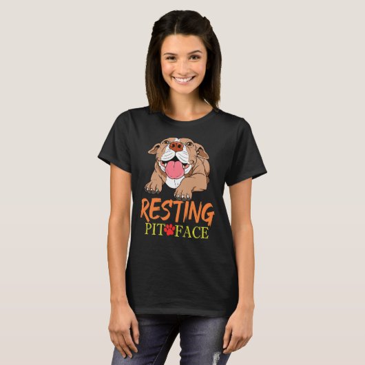 Resting Pit Face Pitbull Pit Bull Terrier Product T-shirt (Voorkant volledig)