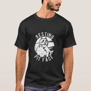 Resting Pit Face Pittie Pitbull Hond Eigenaar Pet T-shirt