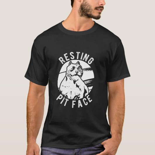 Resting Pit Face Pittie Pitbull Hond Eigenaar Pet  T-shirt (Voorkant)