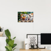 Resting Tiger Portrait Poster (Thuiskantoor)
