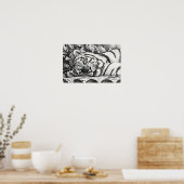 Resting Tiger Portrait Poster (Keuken)
