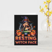 Resting Witch Face Funny Sarcastic Halloween Rude Kaart (Gele Bloem)