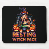 Resting Witch Face Funny Sarcastic Halloween Rude Muismat (Voorkant)