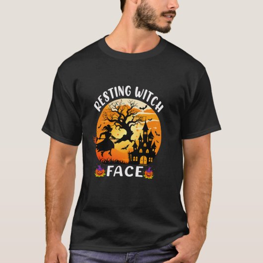 Resting Witch Face Funny Witch Halloween T-Shirt (Voorkant)
