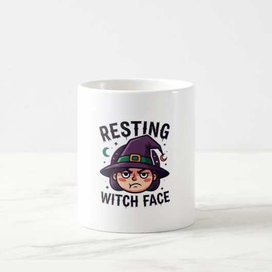Resting Witch Face Grappig Halloween Spooky Koffiemok (Center)