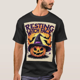 Resting Witch Face - Grappige Halloween pompoen T-shirt