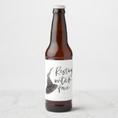 Resting Witch Face | Happy Halloween | Fun Quote | Bier Etiket (Voorkant)
