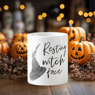 Resting Witch Face Happy Halloween Fun Quote Koffiemok