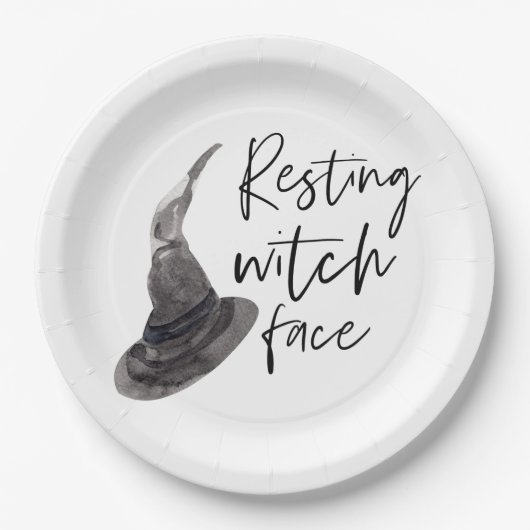 Resting Witch Face | Happy Halloween | Fun Quote | Papieren Bordje (Voorkant)