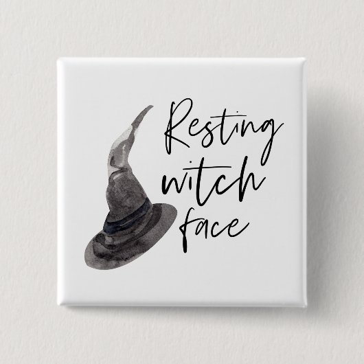 Resting Witch Face | Happy Halloween | Fun Quote | Vierkante Button 5,1 Cm (Voorkant)