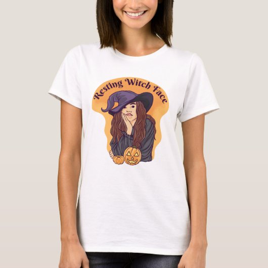 Resting Witch Face Schattigee geest Halloween Groo T-shirt (Voorkant)