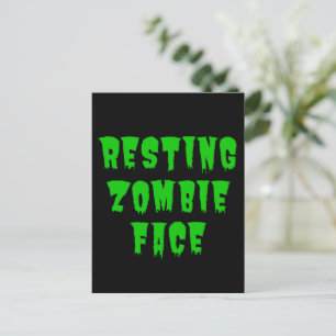 Resting Zombie Face - Funny Halloween 2022 Briefkaart