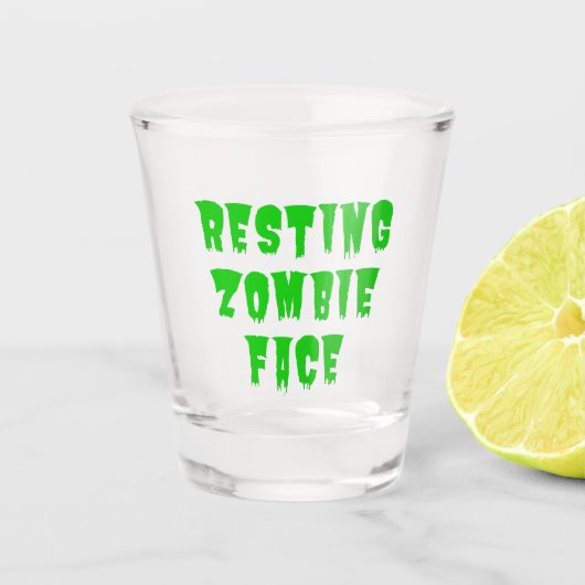 Resting Zombie Face - Funny Halloween 2022 Shot Glas (Voorkant)