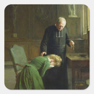 Restitutie, 1901 vierkante sticker
