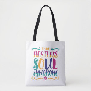 Restless Soul Syndrome Typografie Hippie Draagtas