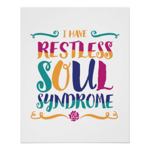 Restless Soul Syndrome Typografie Hippie Perfect Poster