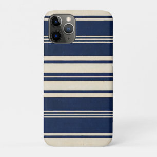 Restoratie Ivoor Navy Blauwe Vintage Weefsel Uiter iPhone 11 Pro Hoesje