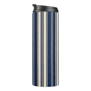 Restoratie Ivoor Navy Blauwe Vintage Weefsel Uiter Thermosbeker