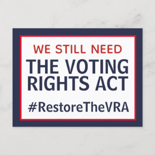 Restore the Voting Rights Act Postcard Briefkaart
