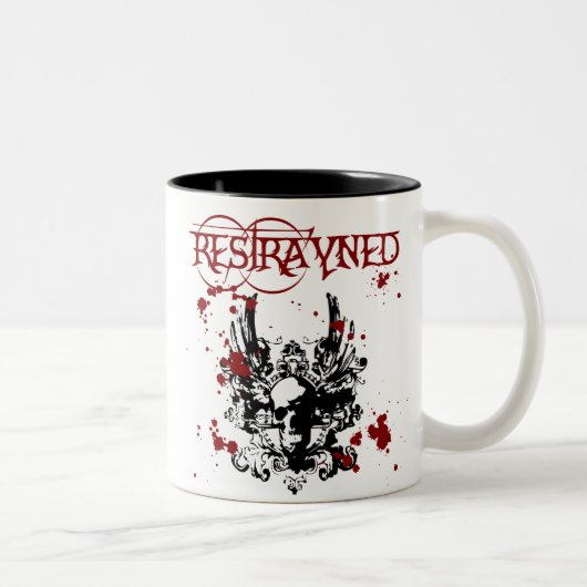 Restrayde Logo BloodSplatter Tweekleurige Koffiemok (Rechts)